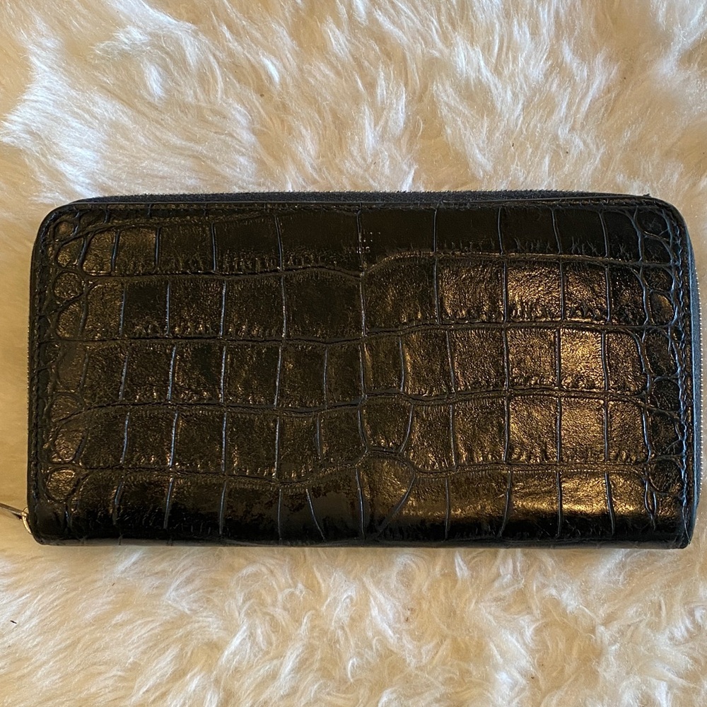 Celine Black Crocodile Embossed Wallet